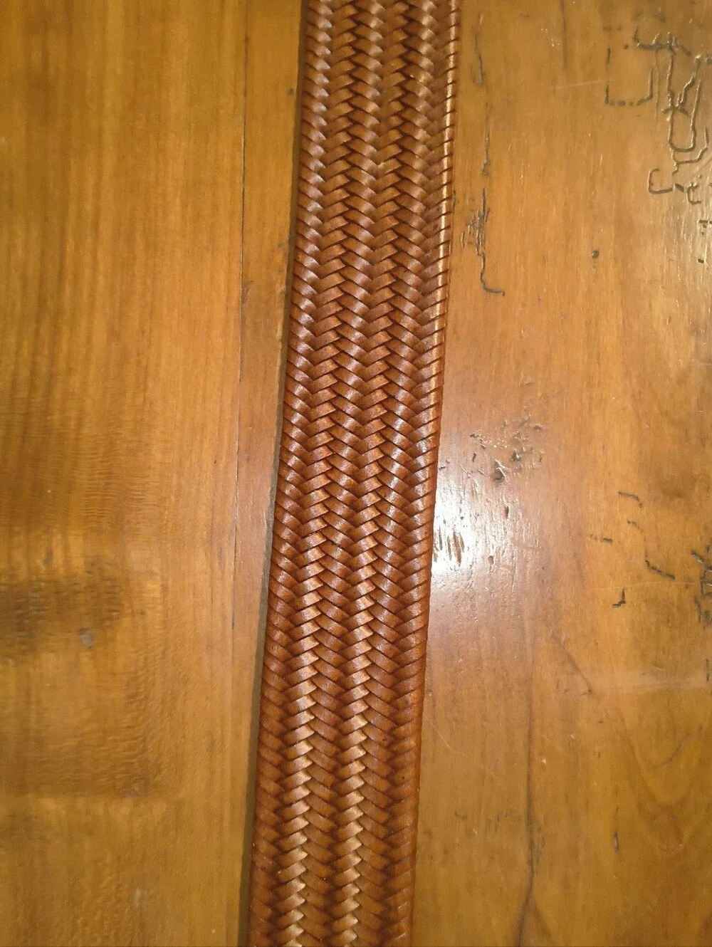 Torino Caiman Alligator Leather Woven Belt Brown Size 40*